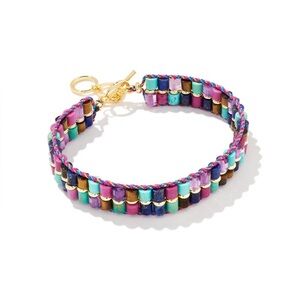 Kendra Scott Bree Gold Beaded Bracelet in Orchid Mix